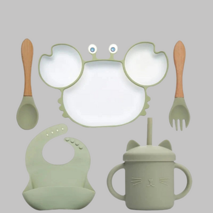 Cute silicone baby crab bowl