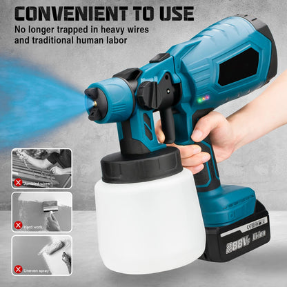 Gun Wireless Paint Sprayer Portable Paint Blue