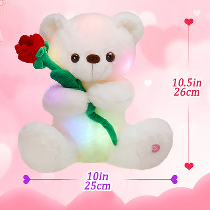 Glowing Bear With Rose Plush (Batteries needed)