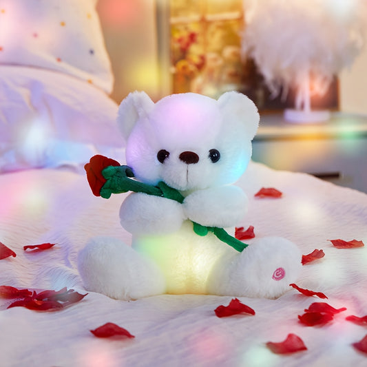 Glowing Bear With Rose Plush (Batteries needed)