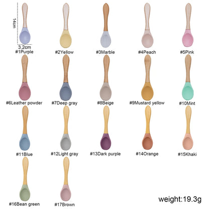 Baby Wooden Silicone utensils