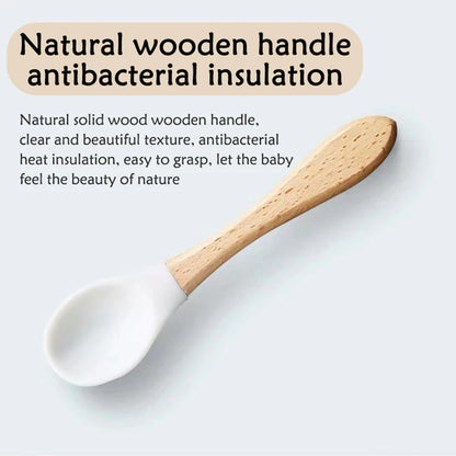 Baby Wooden Silicone utensils