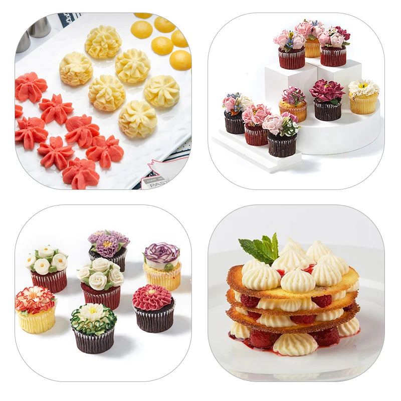 6-24 Pcs Set Pastry Bag and Stainless Steel