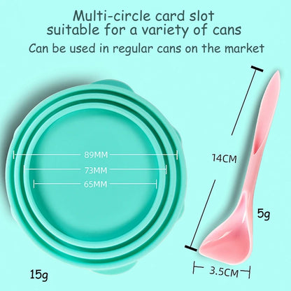 Silicone pet can food Lids and spoons