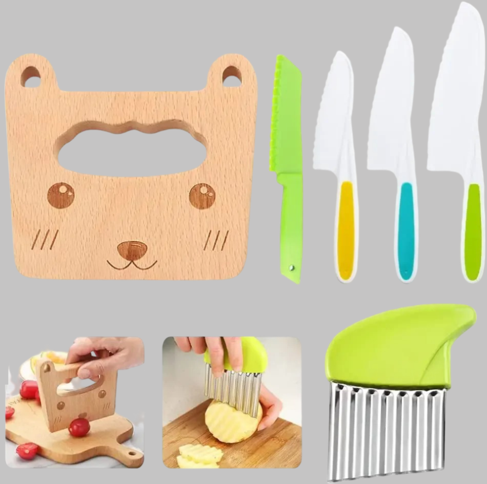 Wooded kids Kitchen Knife  Set Cooking