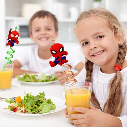 8pcs Spidey straws