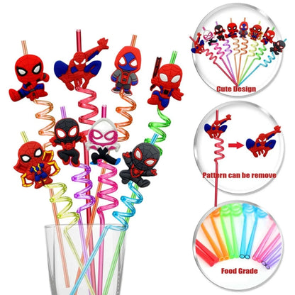 8pcs Spidey straws