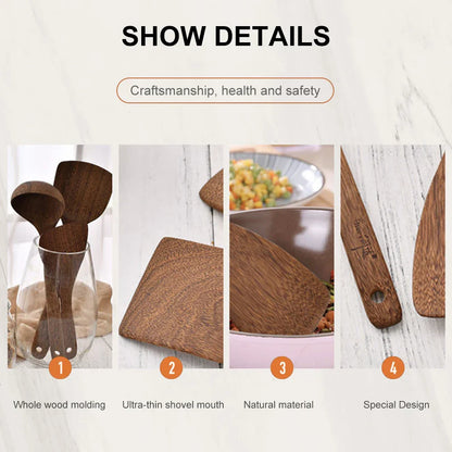 Non-Stick Wooden Cooking Utensils | Safe & Eco-Friendly Kitchen Tools