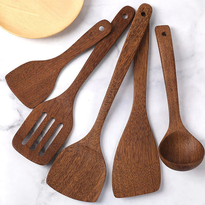 Non-Stick Wooden Cooking Utensils | Safe & Eco-Friendly Kitchen Tools