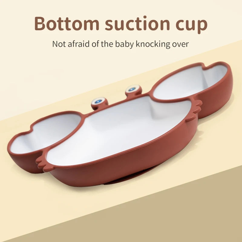 Cute silicone baby crab bowl