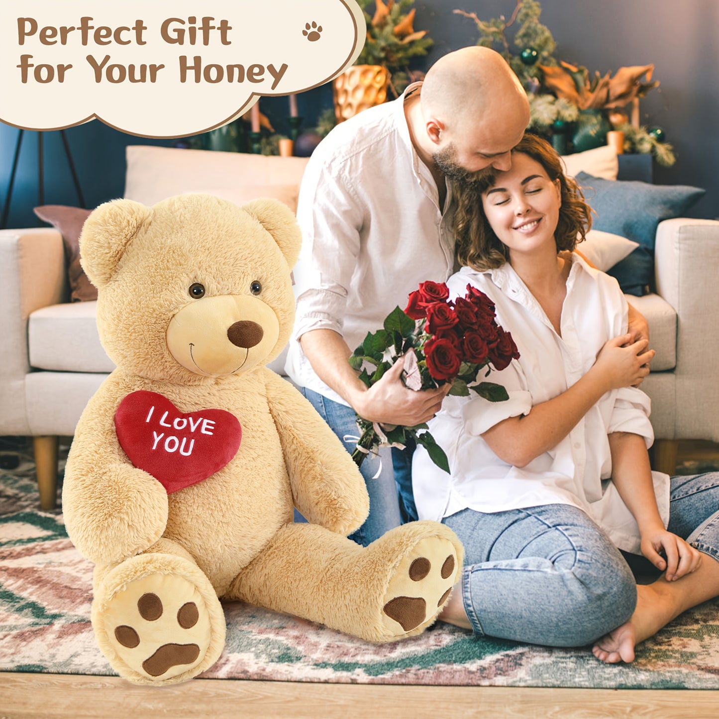 36" Giant Light Brown Teddy Bear Plush