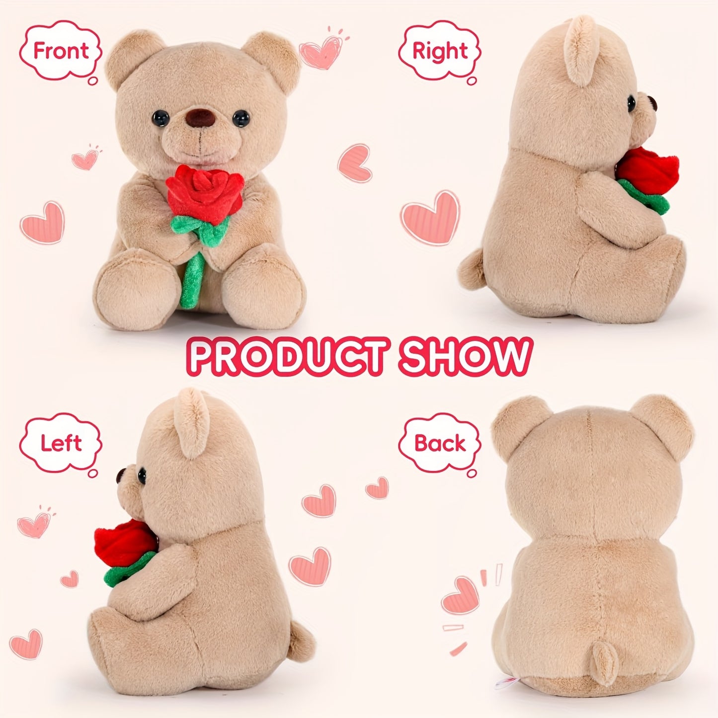 Teddy Bear Stuffed Animal With Rose