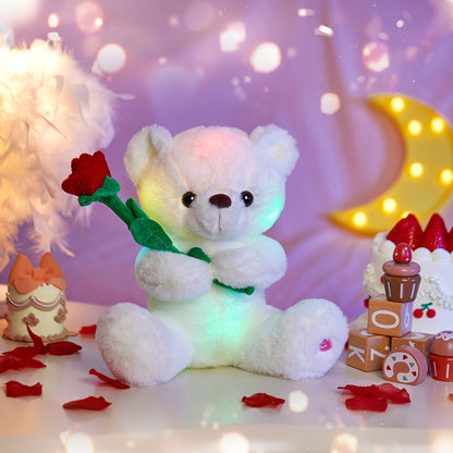 Glowing Bear With Rose Plush (Batteries needed)